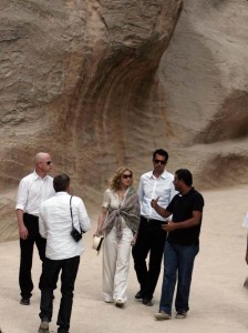 Madonna picture with her manager Guy Oseary while at the ancient Rose city of Petra in Jordan on September 3rd 2009 5