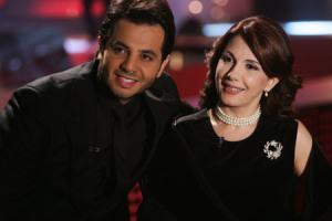 Nishan Deirharoutinian with singer Majida Al Roumi