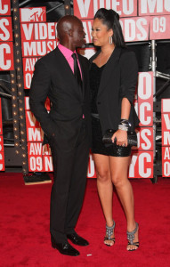 Djimon Hounsou and Fashion Designer Kimora Lee arrive at the 2009 MTV Video Music Awards at Radio City Music Hall on September 13th 2009 in New York City