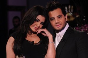 Neshan and Haifa Wehbe photo during the live talk show Il Maesto on LBC lebanon TV channel on September 17th 2009 2