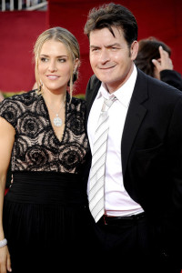 Charlie Sheen and Brooke Mueller arrive at the 61st Primetime Emmy Awards held at the Nokia Theatre on September 20th 2009 in Los Angeles