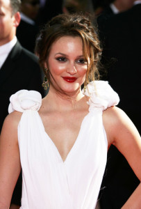 Leighton Meester arrives at the 61st Primetime Emmy Awards held at the Nokia Theatre on September 20th 2009 in Los Angeles