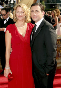 Steve Carell and his wife Nancy Carell arrive at the 61st Primetime Emmy Awards held at the Nokia Theatre on September 20th 2009 in Los Angeles