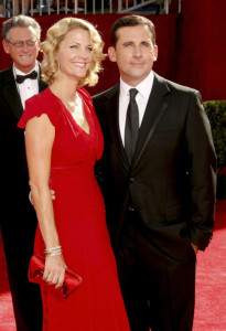 Steve Carell and his wife Nancy Carell arrive at the 61st Primetime Emmy Awards held at the Nokia Theatre on September 20th 2009 in Los Angeles