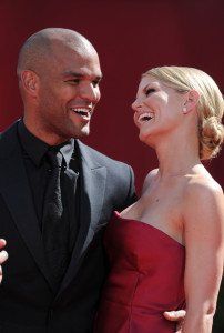 Jennifer Morrison and Amaury Nolasco arrive at the 61st Primetime Emmy Awards held at the Nokia Theatre on September 20th 2009 in Los Angeles