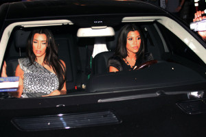 Kim Kardashian and Kourtney Kardashian arrive at the Viceroy Hotel in Santa Monica on September 27th 2009