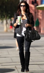 Kim Kardashian spotted walking the streets with a milkshake cup in West Hollywood on September 26th 2009 2