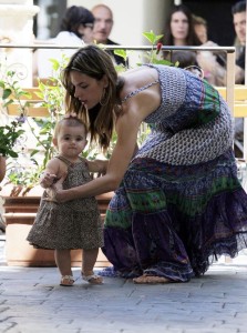 Alessandra Ambrosio playing with her baby daughter Anja