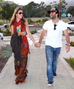 Alessandra Ambrosio walking with her current boyfriend hand in hand