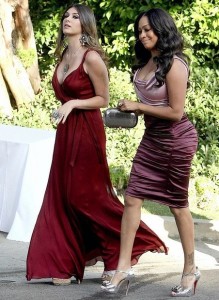 Brittny Gastineau arrives in a dark maroon gown to Khloe Kardashian and Lamar Odom wedding reception held at the couples residence in Beverly Hills on September 27th 2009 1