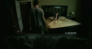 Katie Featherston photo stills from the horror movie paranormal activity with Micah Sloat as Mica