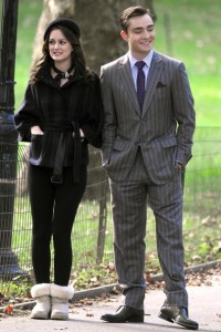 Leighton Meester and Ed Westwick spotted on the filming set of Gossip Girl in New York Central Park on October 5th 2009 2