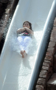 America Ferrera spotted having fun with water sliding on the filming set of Ugly Betty at The Atlantis Hotel resort in the Bahamas on October 6th 2009 1