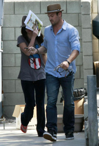 Megan Fox and her boyfriend Brian Austin Green spotted picking up their dog from the animal hospital in the valley on October 9th 2009 2