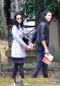 Katy Perry and Russell Brand spotted visiting Jim Morrison grave at Pere Lachaise cemetery on October 7th 2009 2