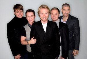 Stephen Gately with Boyzone members Keith Duffy Ronan Keating Mikey Graham and Shane Lynch