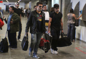 Jesus Luz spotted accompanied by his agent Peterson Ibrahim at the airport in Fortaleza Ceara on October 9th 2009