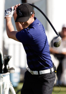 Justin Timberlake plays golf and picks kids to participate in the Justin Timberlake Shriners Hospitals for Children Open youth clinic at the TPC Summerlin October 11th 2009 in Las Vegas Nevada 5