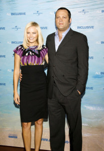 Malin Akerman with Vince Vaughn at the Couples Retreat photocall held at Streits Theatre at the Jungfernstieg in Hamburg Germany on October 14th 2009 2