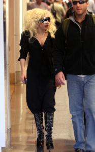 Lady GaGa was spotted arriving at Los Angeles International Airport on October 14th 2009 3