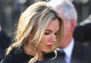 Jodi Albert attends the funeral of Boyzone singer Stephen Gately at St Laurence O'Toole Church on October 17th 2009 in Dublin Ireland