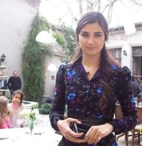 Tuba Buyukustun personal pictures at a dinner restaurant