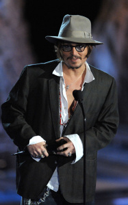 Johnny Depp on stage during the Spike TVs 2009 Scream Awards