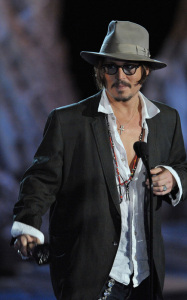 Johnny Depp on stage during the Spike TVs 2009 Scream Awards