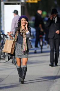 Jessica Szohr spotted talking on her cell phone while walking through SoHo on October 23rd 2009 2