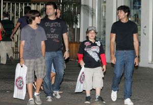 Jesus Luz spotted shopping with brothers Douglas and Frederick and his manager Ibrahim Peterson at a local bookshop store on October 25th 2009