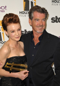 Pierce Brosnan with Carey Mulligan in the press room during the 13th annual Hollywood Awards Gala Ceremony held at The Beverly Hilton Hotel on October 26th 2009 1