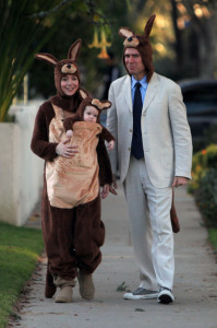 Alyson Hannigan and her husband Alexis Denisof spotted dressed in matching kangaroo costumes together with their baby Satyana out for Haloween on October 31st 2009 7