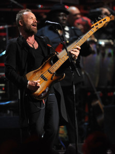 Sting performing onstage at the 25th Anniversary Rock and Roll Hall of Fame Concert at Madison Square Garden on October 29th 2009 1