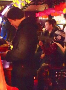 Brad Pitt spotted with his sons Maddox and Pax together at a video game hangout Dave and Busters in Times Square on December 30th 2009 2