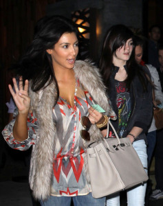 Kim Kardashian spotted wearing light gray boots and top while in Los Angeles on January 9th 2010 5