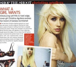 Christina Aguilera photo shoot for Marie Claire magazine february 2010 issue 6