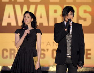 Sarah Silverman and Adam Lambert present the Best Comedy award during the 15th annual Critics Choice Movie Awards on January 15th 2010 at the Hollywood Palladium 4