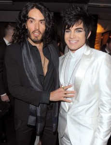 Adam Lambert arrives at the Art of Elysiums 3rd Annual Black Tie Heaven Charity Gala on January 16th 2010 in Beverly Hills where he met comedian actor Russell Brand