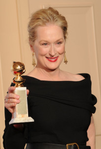 Meryl Streep with her award in the press room during the 67th Annual Golden Globe Award at The Beverly Hilton Hotel on January 17th 2010 in California 3