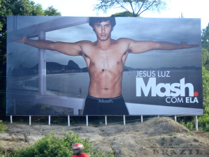 Jesus Luz appears in a photo shoot on billboards all over the country for the new Mash underwear campaign