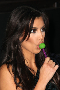 Kim Kardashian arrives at Guys and Dolls nightclub in West Hollywood on January 19th 2010 for the launch of The Sugar Factorys Couture Pops 7