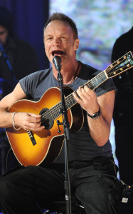 Sting performs on stage at the Hope for Haiti telethon in on January 22nd New York City 2