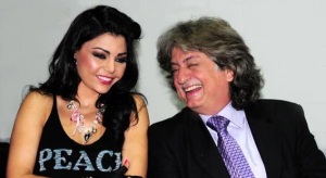 Haifa Wehbe from her appearance in the kids talent show Star Zghar in November 2009 in Abu Dhabi along with Stavo Jabra