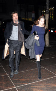 Brad Pitt and Angelina Jolie spotted together on January 6th 2010 while going out to dinner in New York City 1