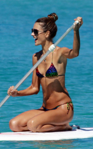 Alessandra Ambrosio photo from her stay in St Barts on January 23rd 2010 where she enjoyed sufring at the sea 7