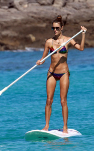 Alessandra Ambrosio photo from her stay in St Barts on January 23rd 2010 where she enjoyed sufring at the sea 4