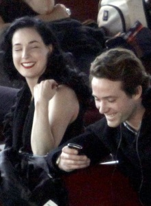 Dita Von Teese seen with her boyfriend Louis Marie de Castelbajac on January 24th 2010 at the Nice airport in France 3