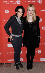 Kristen Stewart and Dakota Fanning arrive at The Runaways premiere during the 2010 Sundance Film Festival on January 24th 2010 in Park City Utah 1