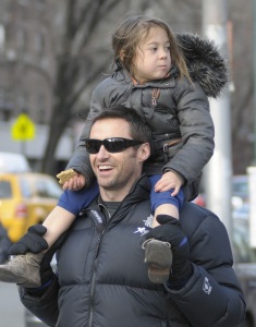 Hugh Jackman spotted with cute Ava after picking her up from school on January 26th 2010 in New York 1