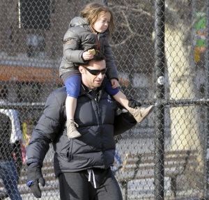 Hugh Jackman spotted with cute Ava after picking her up from school on January 26th 2010 in New York 4